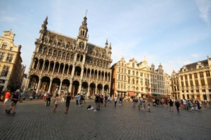 sur la grand-place de Bruxelles