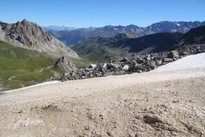 au Col du Névé de la Rousse : vue sur la combe de l'A