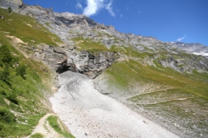 névé à passer sous le Rinderhorn