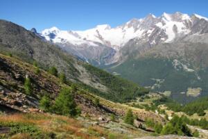 vue sur les 4000 depuis Kreuzboden (Allalinhor, Alphubel, Täschhorn, Dom)