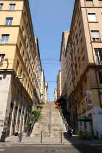 Croix-Rousse : escaliers entre la rue Pouteau et Imbert-Colomès