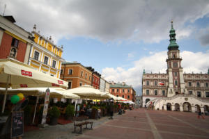 Zamość : le Rynek et l'hôtel de ville