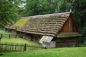 Musée en plein air de Sanok : Ferme lemkos à un bâtiment