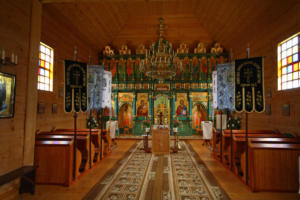 Komańcza : Église orthodoxe de la Protection de la Sainte Vierge (anciennement catholique grecque jusqu'en 1963)