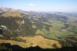 Alp Sigel et les villages appenzellois depuis le Hoher Kasten
