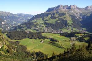 Engelberg depuis l'arrivée du téléphérique du Trübsee
